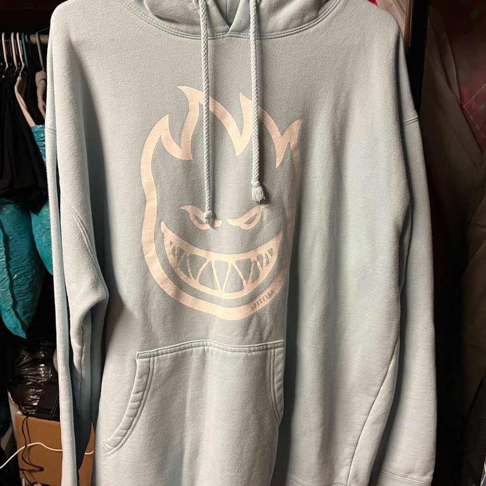 Spitfire Light Blue Hoodie with Logo